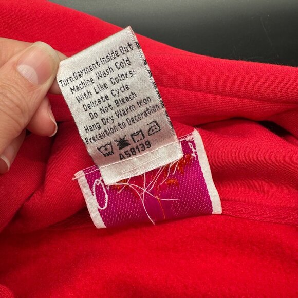 Quacker Factory Red Snowflake Zip Up Hoodie Jacket XL Christmas Embellished - Picture 5 of 9